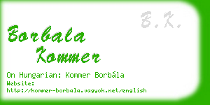 borbala kommer business card